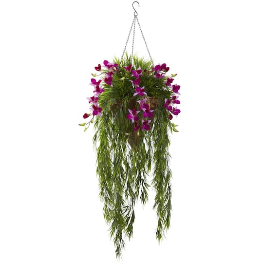 3.5ft. Purple Bamboo &#x26; Orchid Hanging Basket